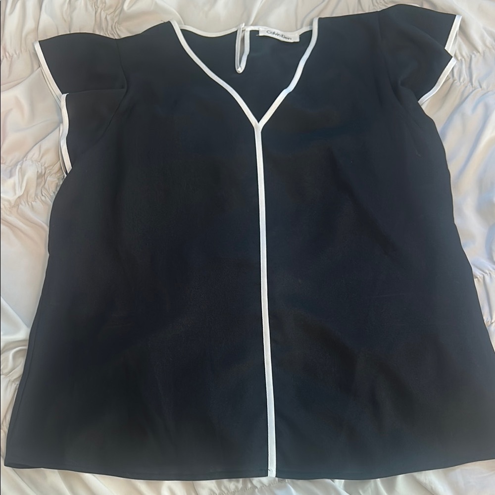 Calvin Klein Black and White Blouse